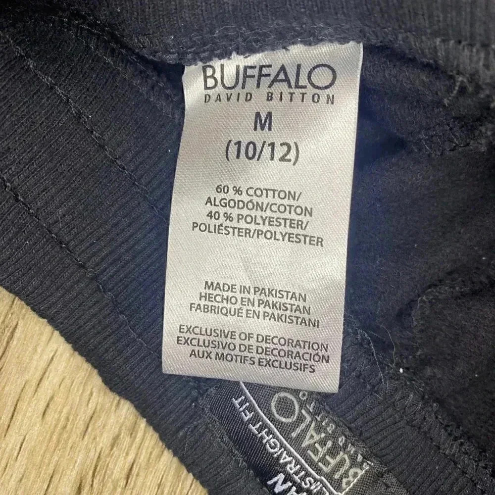 Boys Buffalo David Bitton Black Sweat Shorts - M - Picture 5 of 5